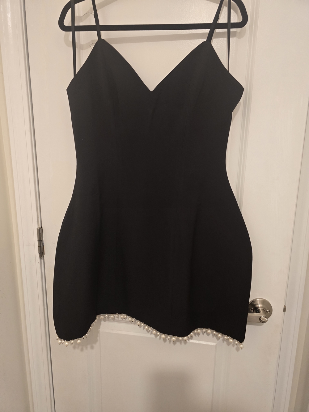 Black Pearl-Trim Mini Dress - Women